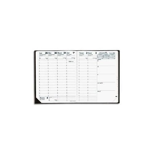 Quo Vadis Semainier Executif 13 Mois 1/2 De Mi-Nov. À Déc. 1s/2p, Ft 16x16 Cm Couv. Pvc Impala Noire