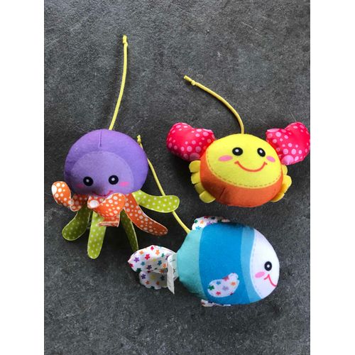 Lot De 3 Doudous A Accrochés ( Poisson , Crabe, Pieuvre) Vtech