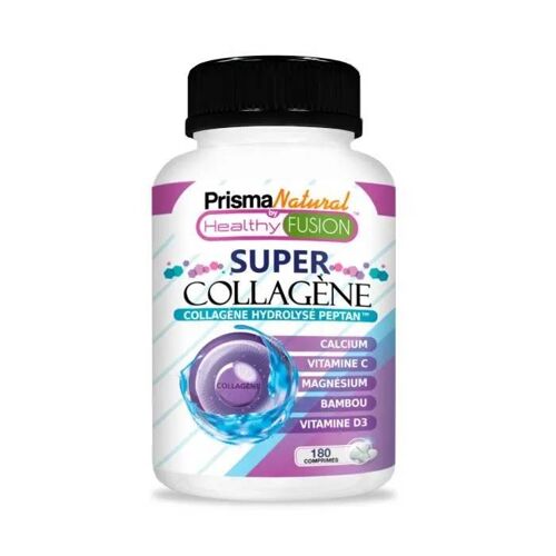 Super Collagène - Le Collagène Marin Hydrolysé Peptan® + Magnésium + Calcium - Collagène Puissant Pour Votre Corps - 180 Comprimés. 