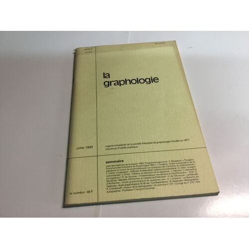 La Graphologie Cahier 3 Juillet 1993 211