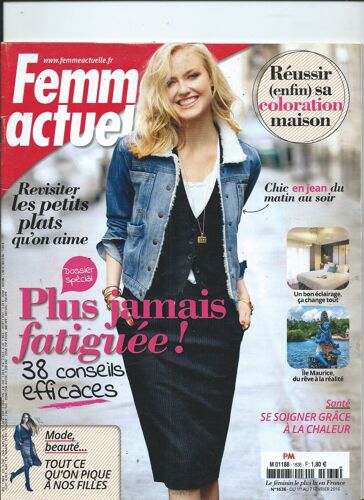 Femme Actuelle 01/02/2016 Plus Jamais Fatiguée !, Rencontre Robert De Niro, Louise Attaque N°1636