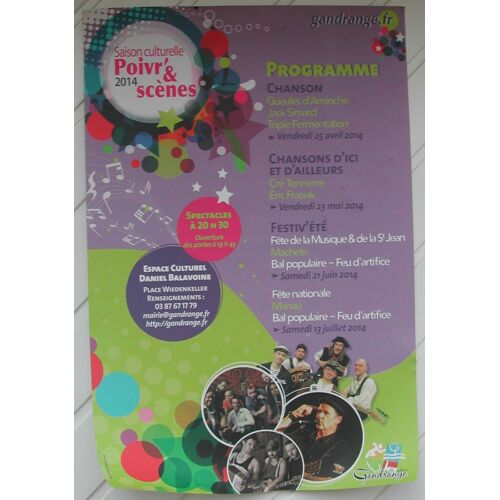 Saison Culturel Poivre Et Sel - Affiche Musique / Concert / Poster