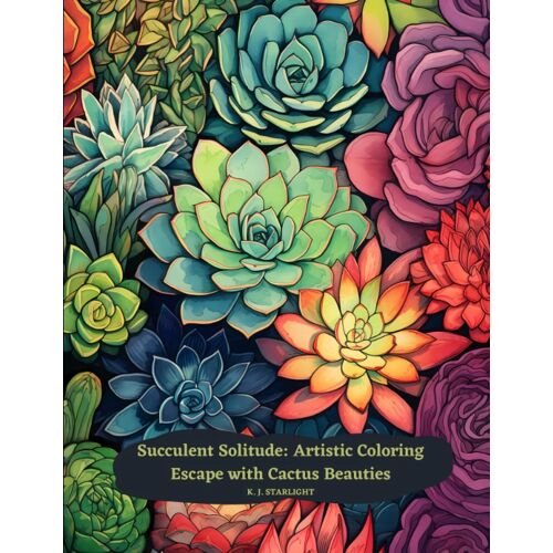 Succulent Solitude: Artistic Coloring Escape With Cactus Beauties