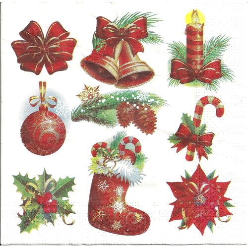 Lot de 2 serviettes déco papier: Motifs de Noël