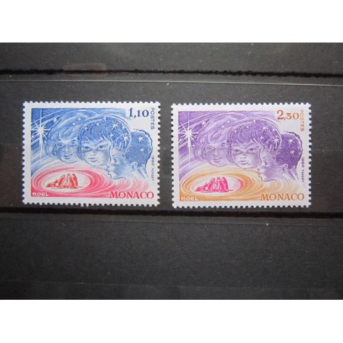 Monaco. Timbres N° 1249 Et 1250 (1980). Noel - Enfants Et Creche