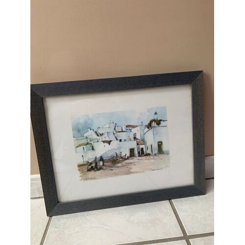 Tableau Julio Amaro Aquarelle Maisons