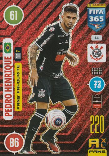 N° 14 - Carte Panini Foot - Adrenalyn Xl - Fifa 365 - 2021 - Pedro Henrique - Fans' Favourite - Corinthians
