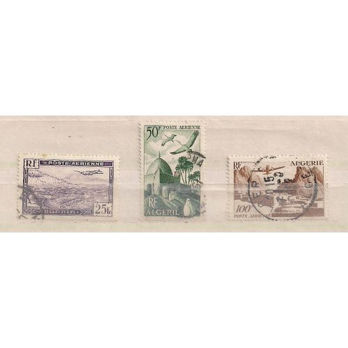 Algérie- 3 Timbres Oblitérés Poste Aérienne- N°A5, A9 Et A10