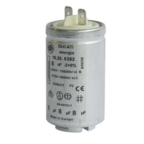 Condensateur 8MF 450V Sèche-linge (250020326,1256539006 AEG ARISTON HOTPOINT ARTHUR MARTIN ELECTROLUX BAUKNECHT BEKO BELLAVITA BOSCH BRANDT CANDY CRYSTAL CURTISS ELECTROLUX FAGOR FAR FAURE FUNIX HIGH