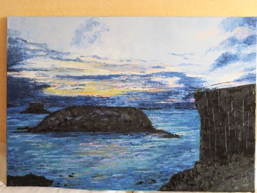Peinture Abstraite. Coucher De Soleil St Malo
