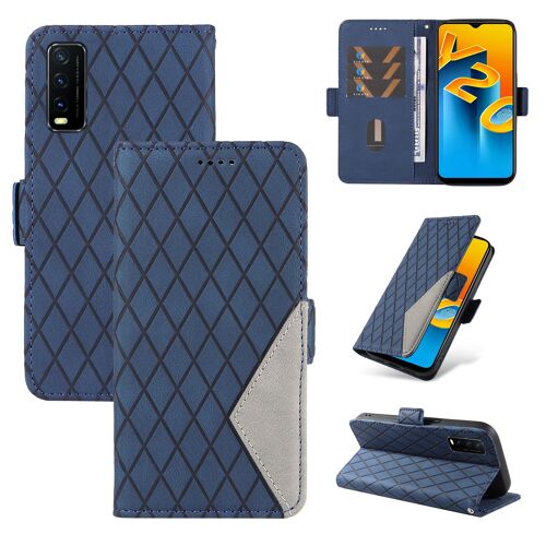Coque Compatible Avec Vivo Y20s,Housse En Cuir Pu Pochette Portefeuille Magnétique Etui De Protection,Antichoc Étui À Rabat Pochette Pour Vivo Y20s,Bleu