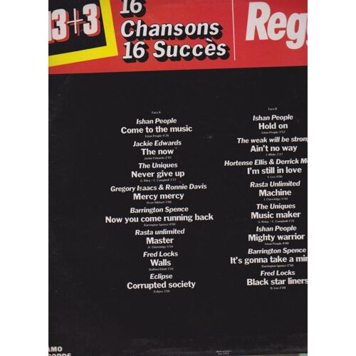 33 Rpm 16 Chanson/Succes Reggae - Ishan People Jackie Edwards - The Uniques - Gregory Isaacs Ronnie Davis- Barrington Spence - Rasta Unllimited - Fred Locks - Eclipse Hortense Ellis Et Derrick