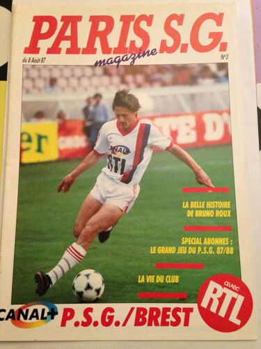 Paris Sg Magazine N°3 Psg/Brest Du 8/081987