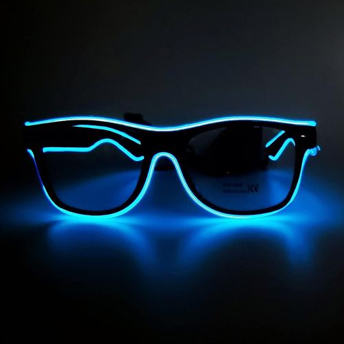 Lunettes De Fête(Bleu), Lunettes Néon, Lunettes De Soleil À Piles. Pour Une Danse De Bar, Convient Aux Hommes, Aux Femmes Et Aux Enfants. C'est Le Meilleur Partenaire Pour Une Fête D'halloween.