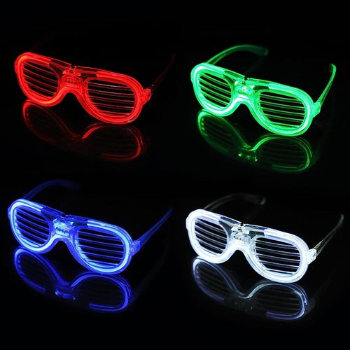4 Pièces Lunettes Lumineuses Led, Lunettes Cyberpunk Led Clignotantes Pour Soirée Disco, Cosplay, Halloween, Concert En Direct, Déguisements