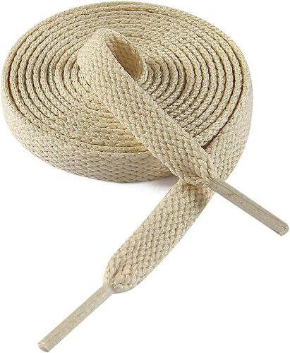 5 Paires Lacets Chaussures Plats Pour Baskets(Beige), Lacets Plats Pour Sneakers - Économiques, 8mm De Large
