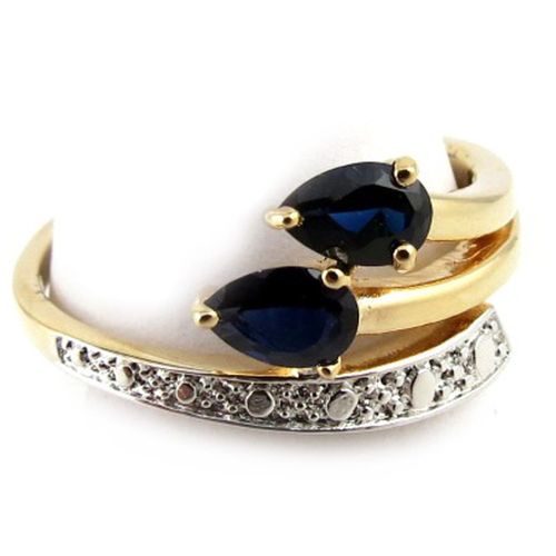 Promo -40%, Bague Plaqué Or &#39scarlett&#34 Saphir