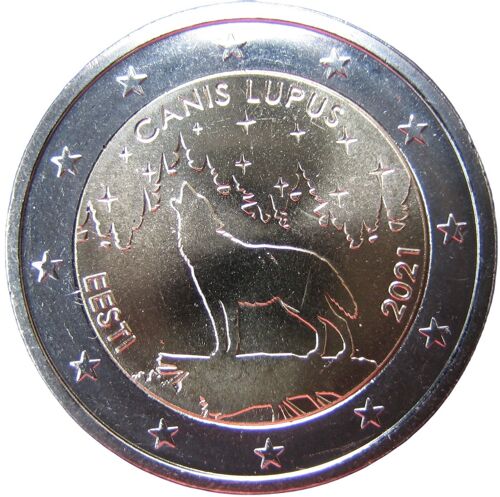 2 Euros Estonie 2021: Loup- Unc