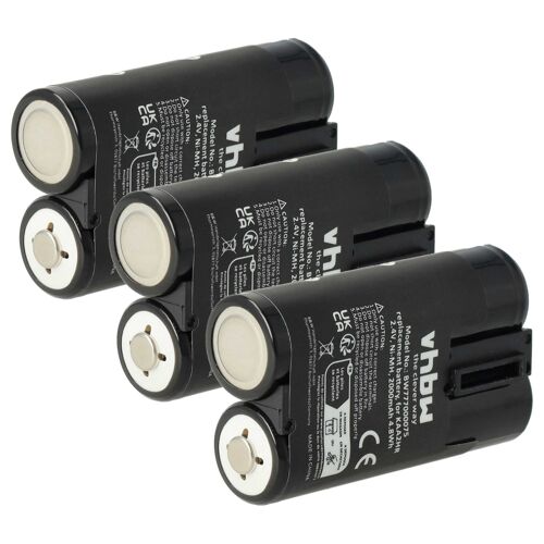 vhbw 3x Batterie compatible avec Kodak EasyShare CX4210, CX4200, CD43, CD40, CD875, CX4310, CX4300, CX4230 appareil photo (2000mAh, 2,4V, NiMH)
