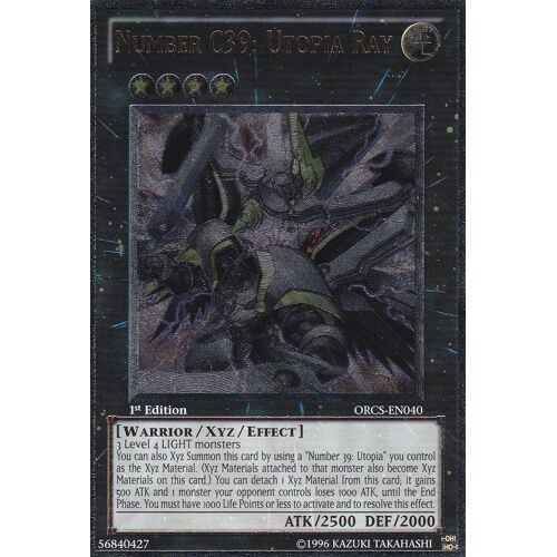 Carte Yu-Gi-Oh - Number C39:Utopia Ray -Orcs-En040 ( Numéro C39 : Utopia Ray -Orcs-Fr040 ) - Ultimate Rare - 1st Ed - Anglaise -