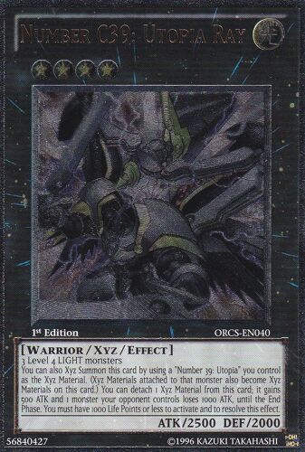 Carte Yu-Gi-Oh - Number C39:Utopia Ray -Orcs-En040 ( Numéro C39 : Utopia Ray -Orcs-Fr040 ) - Ultimate Rare - 1st Ed - Anglaise -