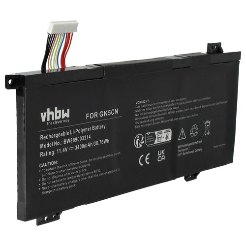 vhbw Batterie remplacement pour Machenike GK5CN-00-13-3S1P-0, GK5CN-00-13-4S1P-0 pour ordinateur portable (3400mAh, 11,4V, Li-polymère)