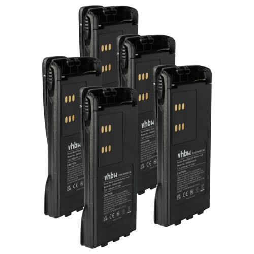 vhbw 5x Batterie compatible avec Motorola GP338, GP580, GP339, GP540, GP330, GP340, GP360, GP640, GP380 radio talkie-walkie (2100mAh, 7,2V, NiMH)