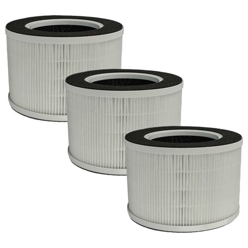 vhbw 3x Filtre à air compatible avec Medion MD 19778 purificateur - multicouches préfiltre + HEPA + charbon actif