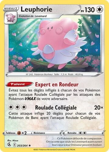 Carte Pokemon - Leuphorie - 203/264 - Rare - Épée Et Bouclier 8 - Poing De Fusion - V.F