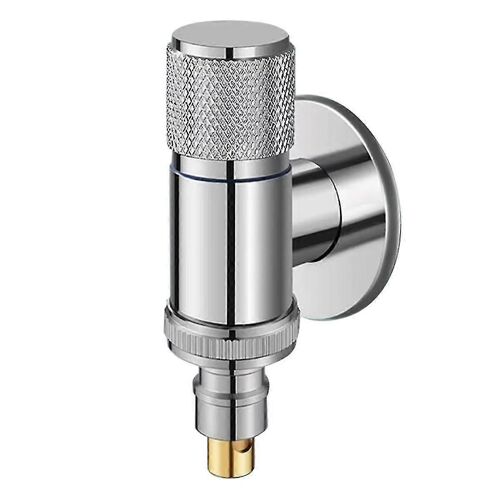 Machine à laver Vanne d'arrêt d'eau automatique Laiton massif Single Cold Wall Mounted Cold Water Outlet Basin Silver