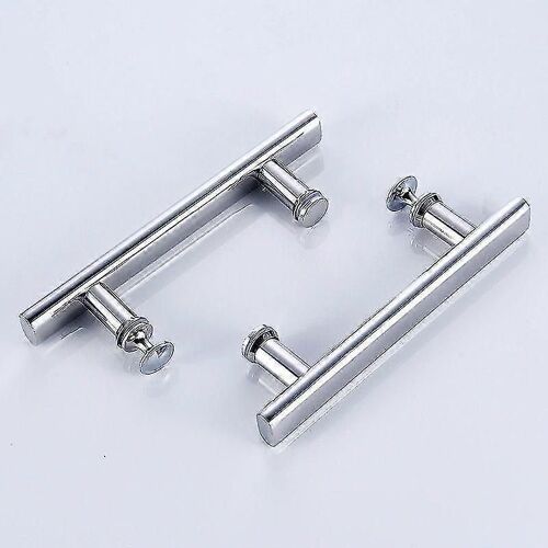 2 Pcs Poignée de porte de douche en acier inoxydable 145mm trou à trou central poignée de douche de remplacement de salle de bain poignée de porte en verre