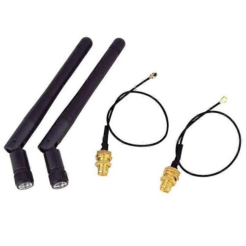 2PCS/Lot 2.4GHz 3DBi WiFi 2.4G Antenne Antenne RP-SMA Mâle Sans Fil Routeur + PCI U.FL IPX à RP SMA Mâle Pigtail Câble