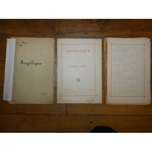 Partition Dédicacée D'angélique De De Jacques Ibert Et Deux Lettres Autographes