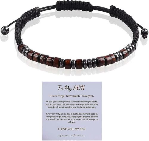 À Mon Fils De Maman, Je T¿Aime Bracelet Code Morse, Bracelet Fait À La Main Significatif Cadeau D'anniversaire / De Remise Des Diplômes