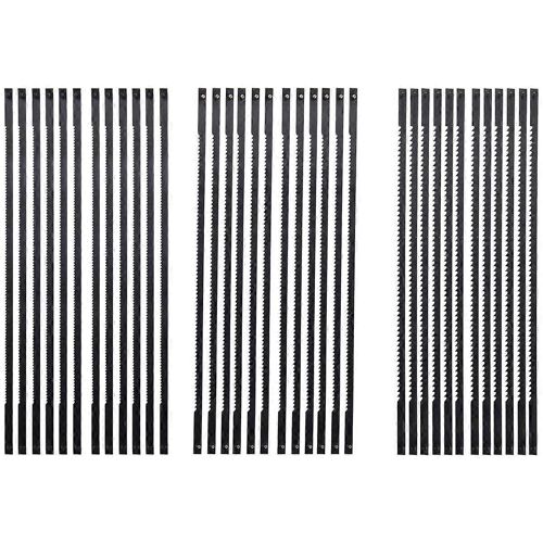 36Pcs Lames de scie à chantourner Lames de scie à chantourner en acier au carbone de 127 mm avec broche 15/18/24 dents Lames de scie à coupe fine standard