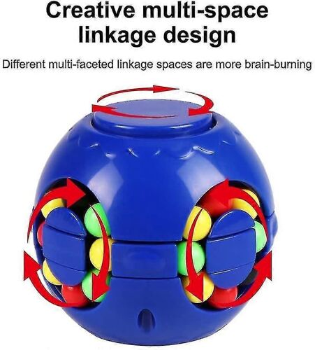 Bout de doigt Burger Cube Puzzle Gyroscope Magic Bean Jouet Magic Bean Enfants Décompression Jouet (Bleu)