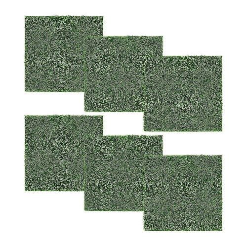 6 Pack Gazon Artificiel Gazon Carrelage 15x15cm Gazon Synthétique Pelouse Jardin Pelouse Haute Densité Fausse Gazon Gazon Mat Patch