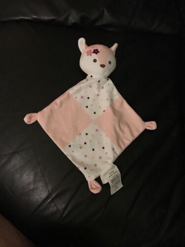 Doudou Plat Renard Rose Et Blanc Étoiles Mes Petits Cailloux