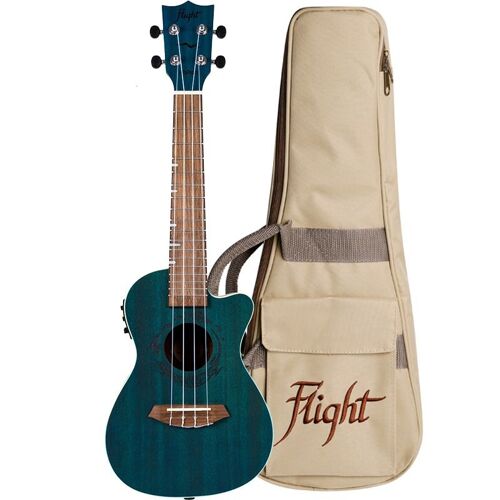 Flight Gemstone Series Duc380 Ceq Topaz Ukulélé Électro-Acoustique Concert Avec Housse