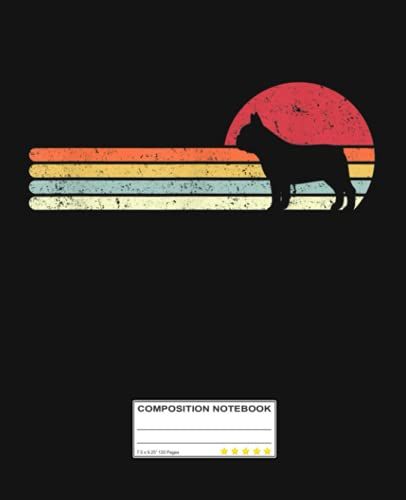 French Bulldog Retro Style Composition Notebook: Frenchie French Bulldog Nerd | College Ruled Notebook Lined School Journal | 120 Pages | 7.5 X 9.25" ... Teacher Book Notes Gift | Subject Workbook