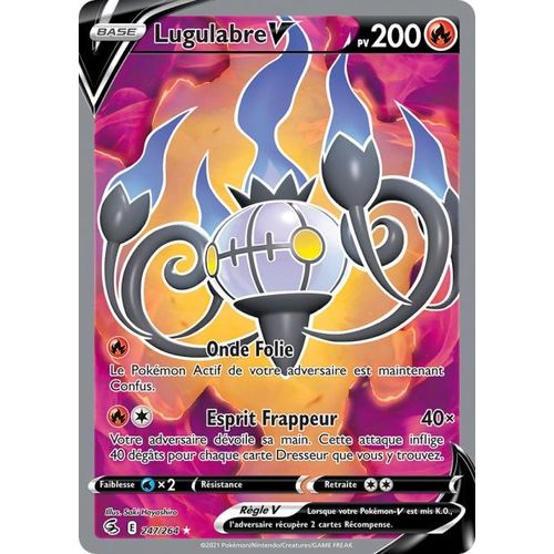 Carte Pokemon - Lugulabre V - 247/264 - Ultra-Rare Full Art - Épée Et Bouclier 8 - Poing De Fusion - V.F