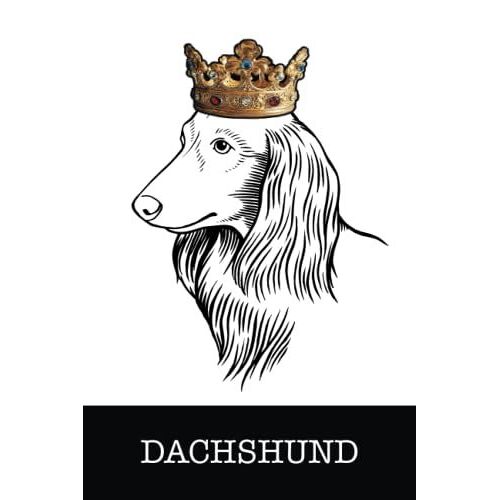 Dachshund: Long Haired Dachshund King/Queen Wearing Crown Notebook Journal