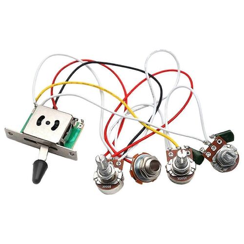 Harnais De Câblage De Guitare Strat Précâblé 3x 500k Pots 1 Volume 2 Boutons De Contrôle De Tonalité 5 Interrupteur À 5 Voies, Electr