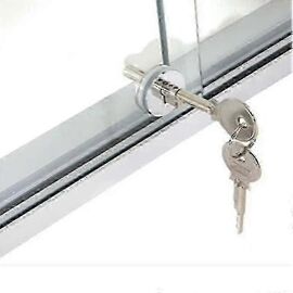1 Pce Serrure de Porte Double en Alliage de Zinc pour Portes Vitrées Rotatives Double Serrure de Vitrine Sans Verre avec Clé