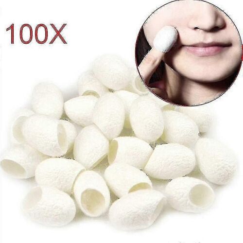 100pcs Bio Cocons De Soie Naturelle Boules De Vers À Soie Soins De La Peau Du Visage Gommage Purifiant Acné Anti Vieillissement Blanchiment