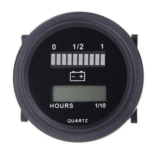 12v / 24v / 36v / 48v / 72v Indicateur De Charge D'état De La Batterie Numérique Led Avec Jauge De Compteur D'heure Noir
