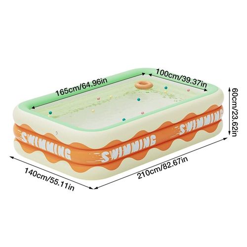Piscine gonflable pliable,grande taille,confortable et épaissie - Type 2.1m #D