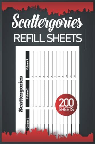 Scattergories Refill Sheets: 200 Paper Sheets For Playing Scattergories Board Game