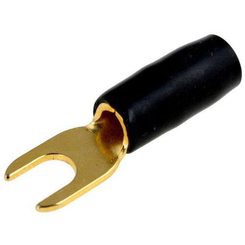 Connecteur Fourche M4 6mm2 Dore Isole Noir