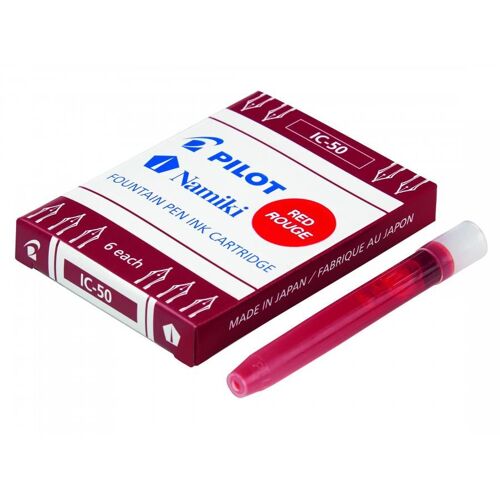 Pilot Etui De 6 Cartouches D'encre Namiki Ic-50 Pour Stylo Capless Rouge